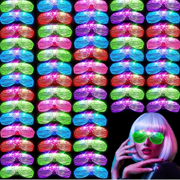 NWT 85pc LED Glasses, 5 Colors Light Up Glasses with 3 Light Modes - Picture 1 of 6